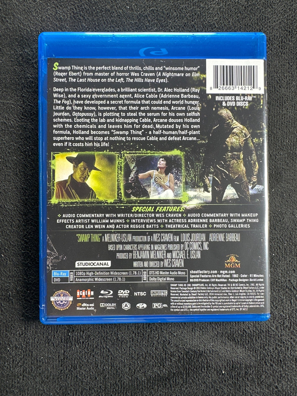 Swamp Thing (Blu-ray, Scream Factory, 80's Classic Horror, Widescreen)