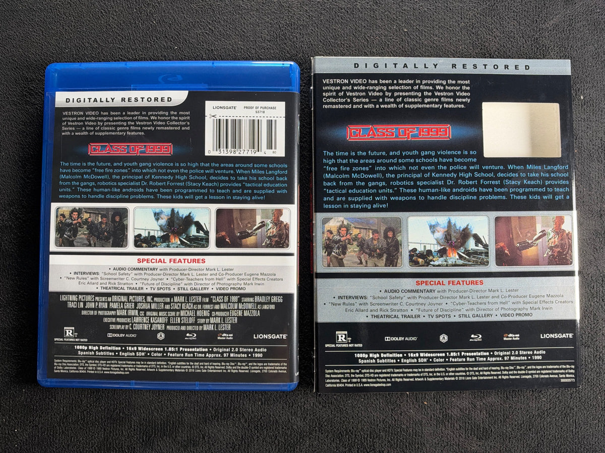 Class of 1999 (Blu-ray, Vestron Video, Slipcover, 90's Classic Horror)