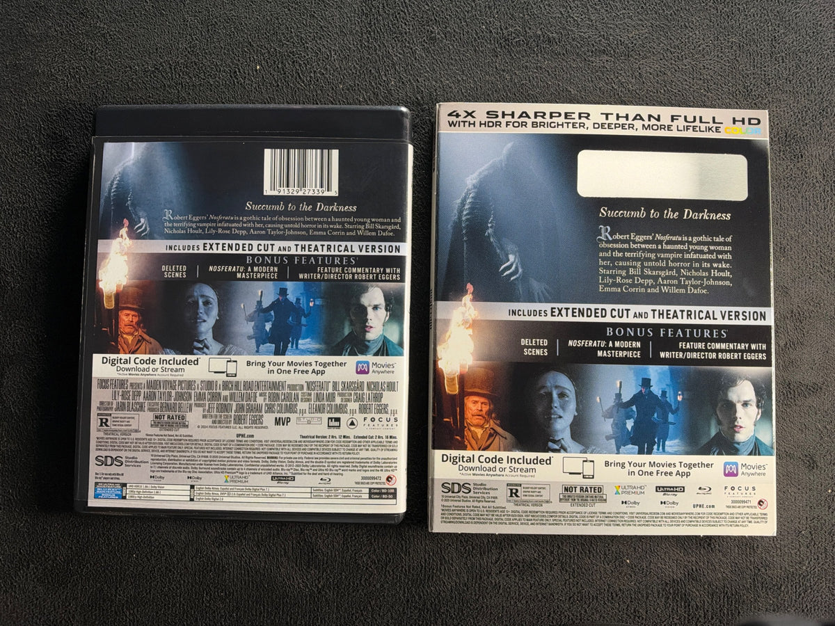 Nosferatu  2024  (4K Ultra HD Universal, Slipcover,  Extended Cut, No Digital)