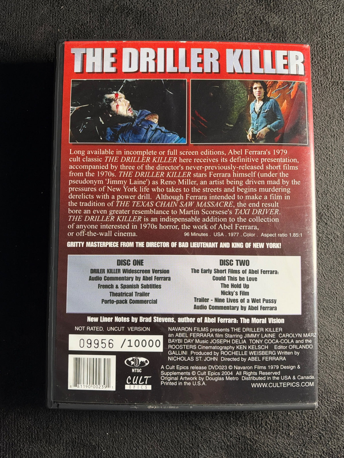 The Driller Killer  (DVD, Cult Epics, 2-Disc Limited Edition, 70's Horror)