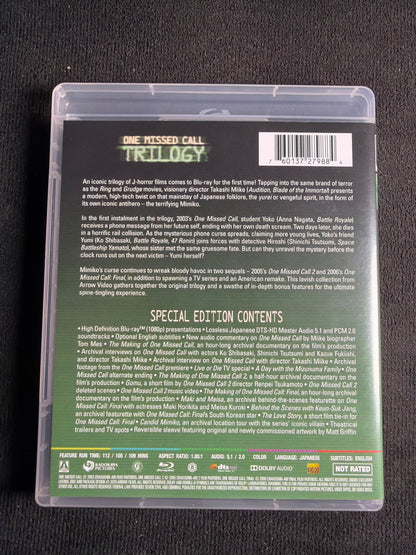 One Missed Call Trilogy (Blu-ray, Arrow Video, 3 Movies,  Special Ed, US Release