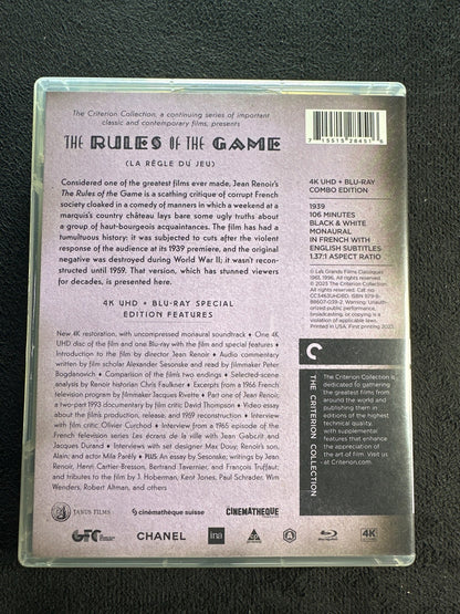 The Rules of the Game (4K UHD, Criterion Collection, 30's Classic)