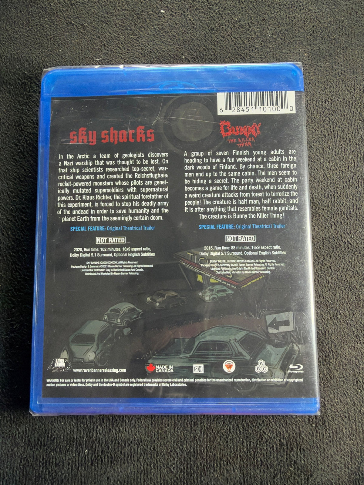 Sky Sharks / Bunny the Killer Thing  (Blu-ray, HorrorPack, NEW/Sealed)