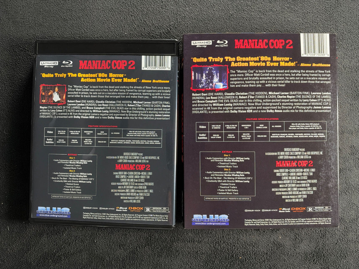 Maniac Cop 2 (4K Ultra HD, Blue Underground, Slipcover, 90's Classic Horror)