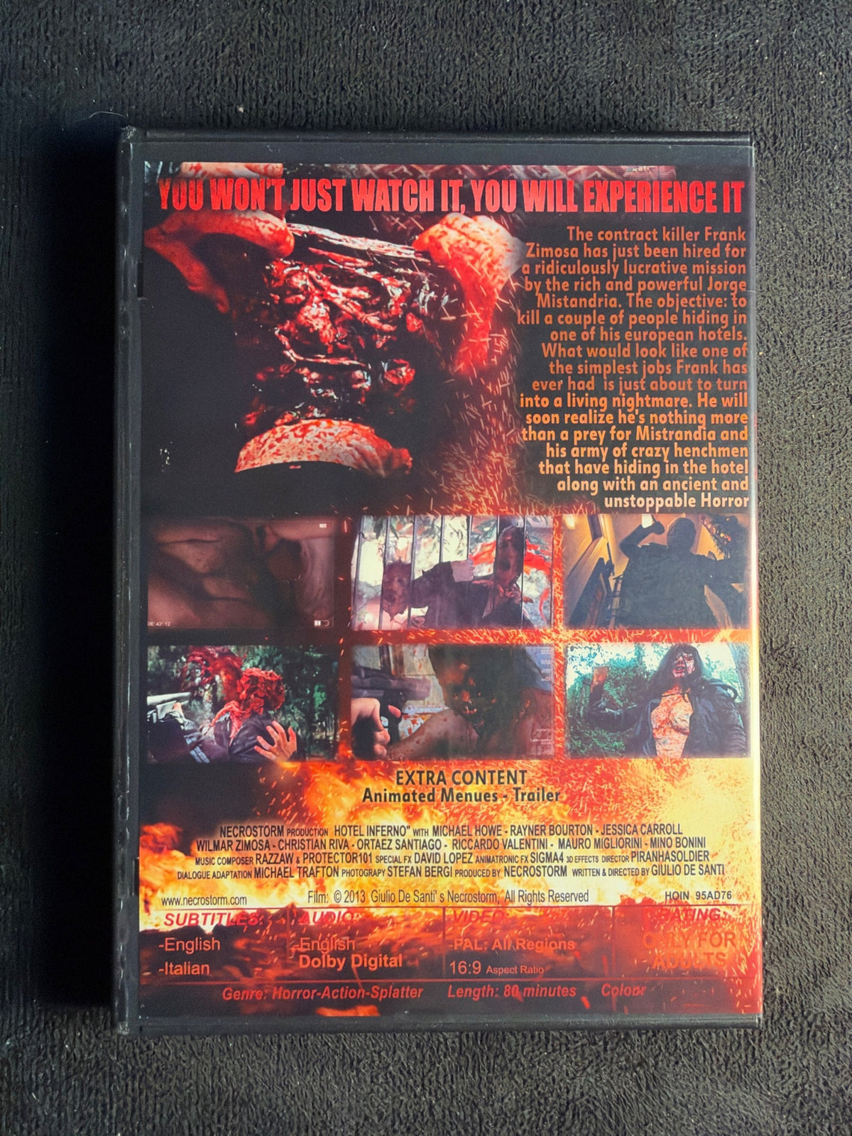 Hotel Inferno (DVD, Necrostorm, Obscure Horror, Region 2 Pal)
