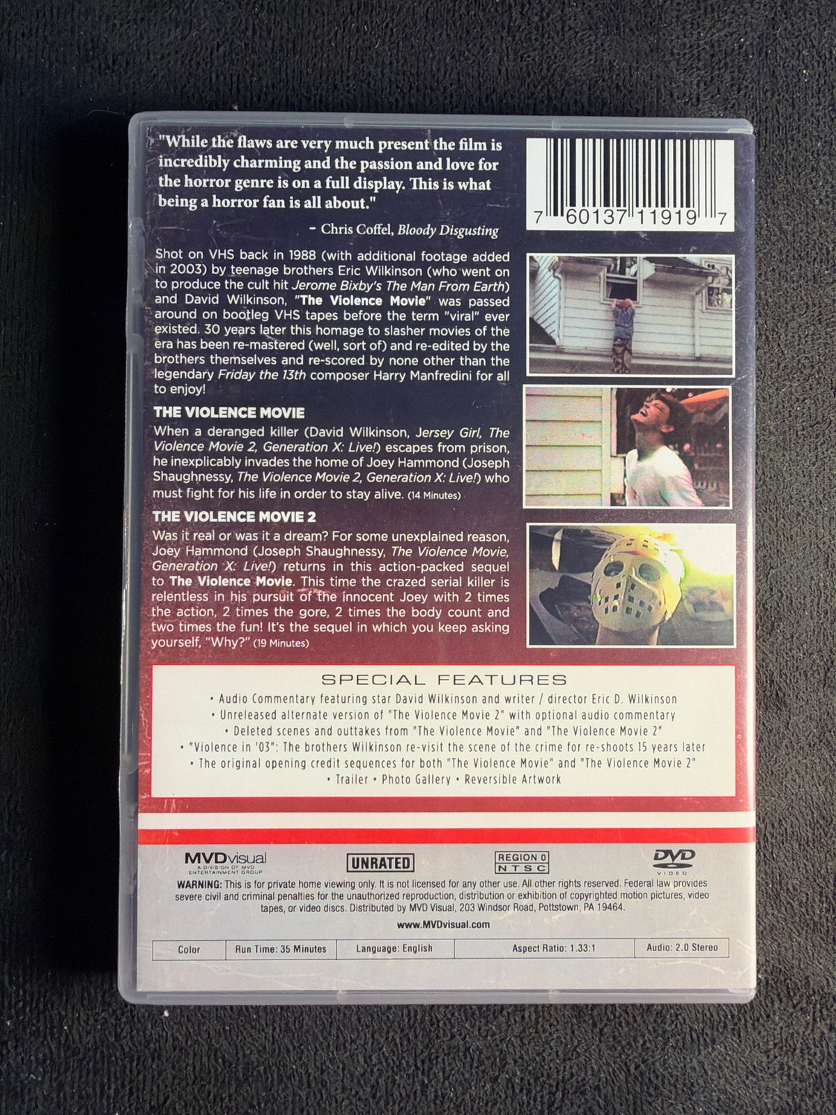The Violence Movie 1 & 2 (DVD, MVD Visual, Signed X2, Special Edition)