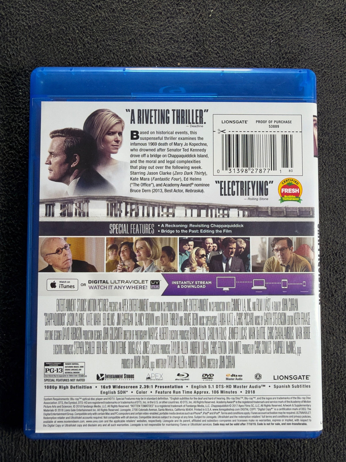 Chappaquiddick (Blu-ray, Lionsgate Films, 2018 Classic, Widescreen)