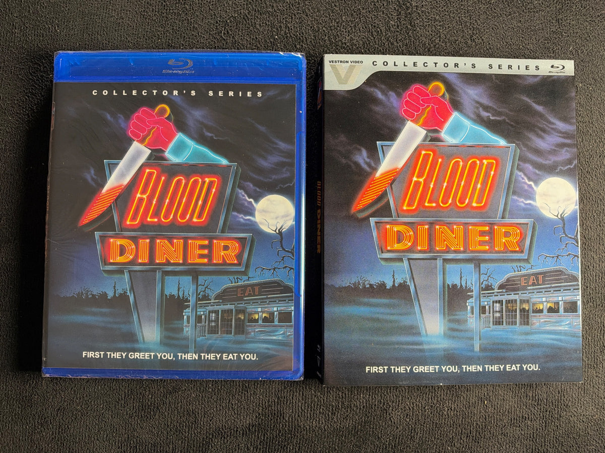 Blood Diner (Blu-ray, Vestron Video, Slipcover, 80's Classic, NEW/Sealed)