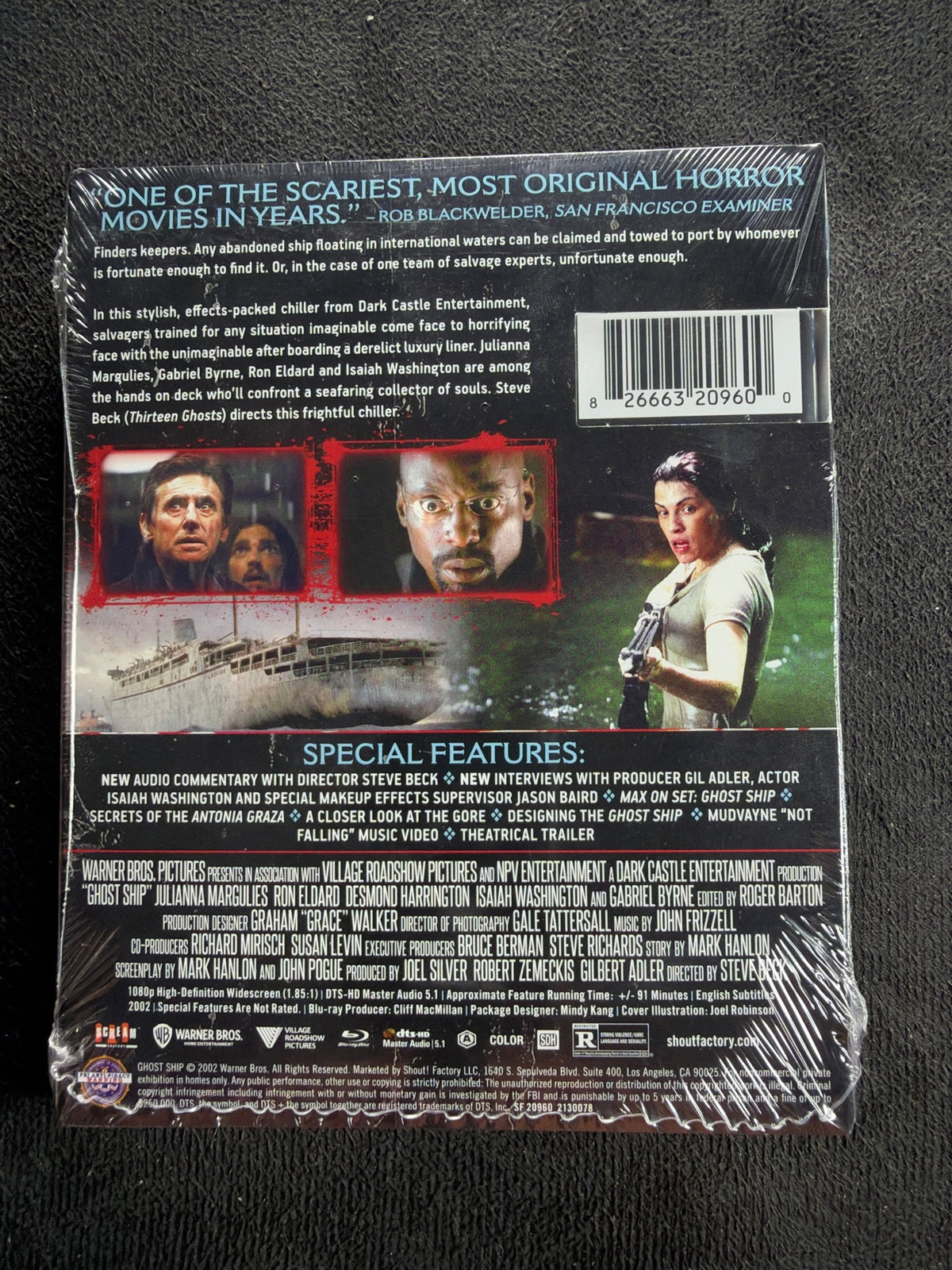 Ghost Ship (Blu-ray, Scream Factory, Rare Slipcover, 2002 Horror, NEW/Sealed)