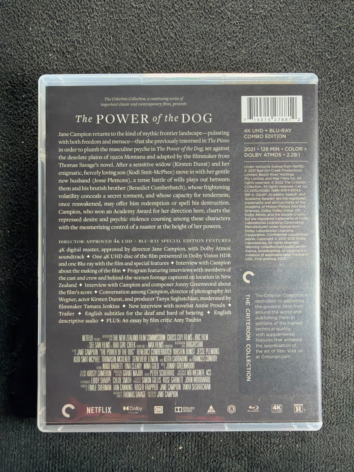 The Power of the Dog (4K Ultra HD, Criterion Collection, Special Edition)