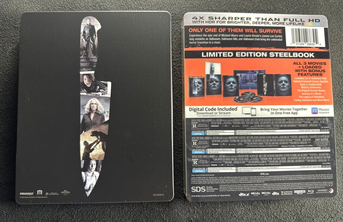 Halloween Trilogy 4K Ultra HD, Limited Ed, Steelbook, Slipcover, No Digital)