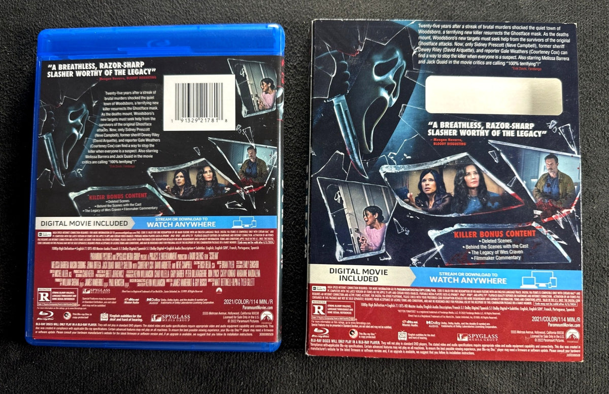 Scream (2022) (Blu-ray, Paramount Pictures, Slipcover, No Digital)