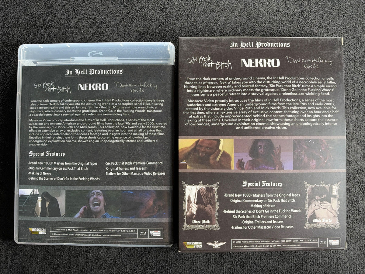 In Hell Productions Films of Vince Roth (Blu-ray, Massacre Video, Slipcover)