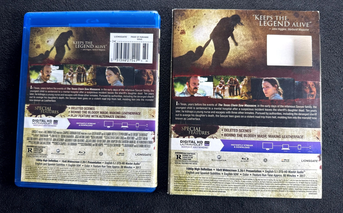 Leatherface 2017 (Blu-ray, Lionsgate Films, Slipcover, No Digital)
