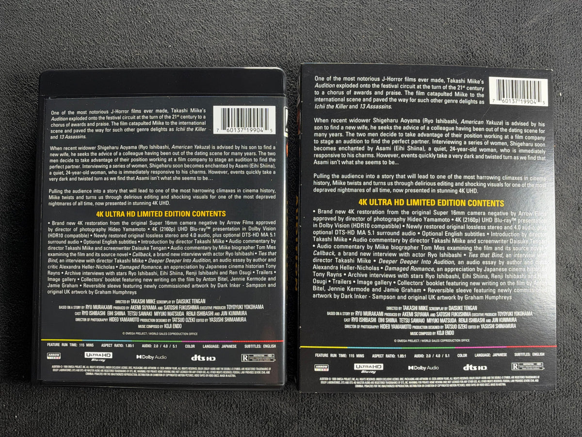 Audition (4K Ultra HD Arrow Video, Slipcover, Limited Edition, 90's Horror)