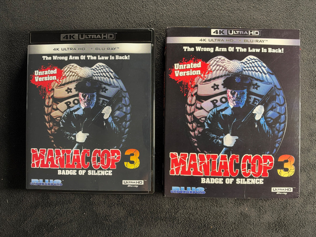 Maniac Cop 3: Badge of Silence (4K Ultra HD, Blue Underground, Slipcover)