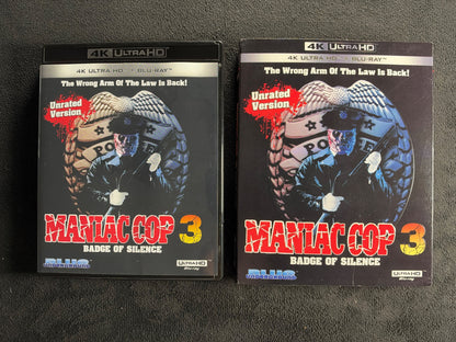 Maniac Cop 3: Badge of Silence (4K Ultra HD, Blue Underground, Slipcover)