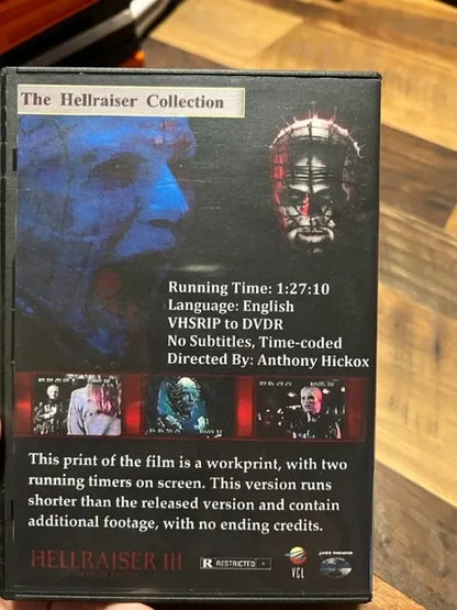 Hellraiser III Workprint Cut DVD - Classic Horror