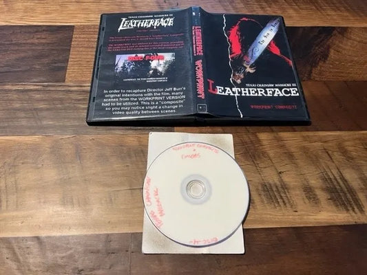 The Texas Chainsaw Massacre III Leatherface Workprint DVD - Rare - Classic Horror